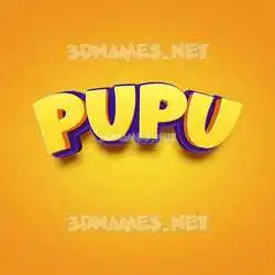 pupu in Orange Toon style - 3D name wallpaper