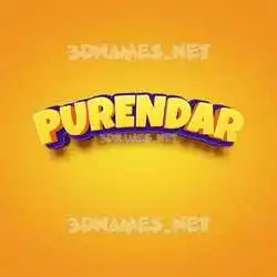 purendar in Orange Toon style - 3D name wallpaper