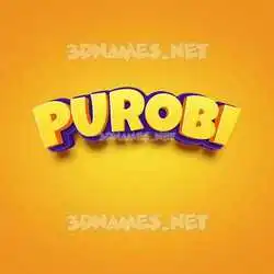 purobi in Orange Toon style - 3D name wallpaper