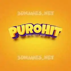 purohit in Orange Toon style - 3D name wallpaper