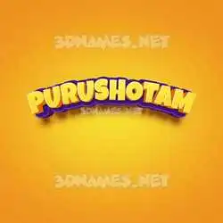 purushotam in Orange Toon style - 3D name wallpaper