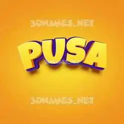 pusa in Orange Toon style - 3D name wallpaper