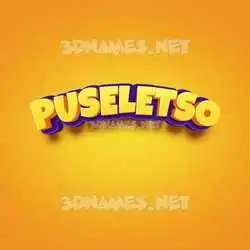 puseletso in Orange Toon style - 3D name wallpaper