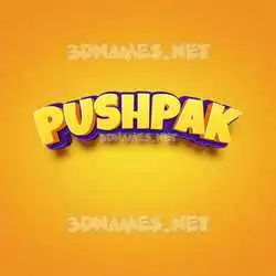 pushpak in Orange Toon style - 3D name wallpaper