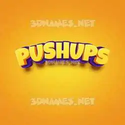 pushups in Orange Toon style - 3D name wallpaper