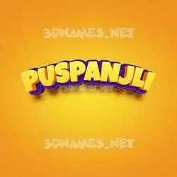 puspanjli in Orange Toon style - 3D name wallpaper