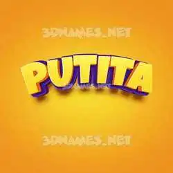 putita in Orange Toon style - 3D name wallpaper