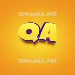 qa in Orange Toon style - 3D name wallpaper
