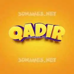 qadir in Orange Toon style - 3D name wallpaper