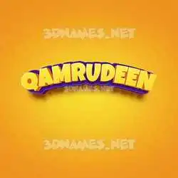 qamrudeen in Orange Toon style - 3D name wallpaper