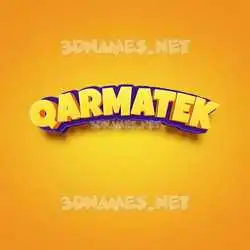 qarmatek in Orange Toon style - 3D name wallpaper