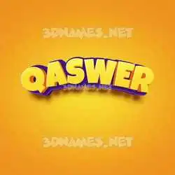 qaswer in Orange Toon style - 3D name wallpaper