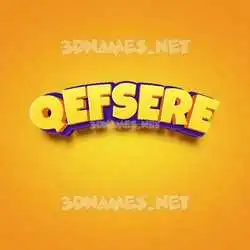 qefsere in Orange Toon style - 3D name wallpaper