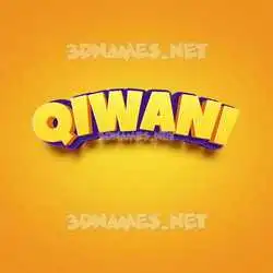 qiwani in Orange Toon style - 3D name wallpaper