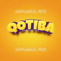 qotiba in Orange Toon style - 3D name wallpaper