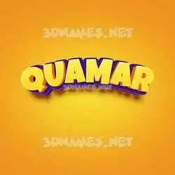 quamar in Orange Toon style - 3D name wallpaper