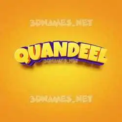 quandeel in Orange Toon style - 3D name wallpaper
