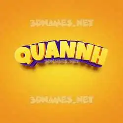 quannh in Orange Toon style - 3D name wallpaper