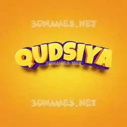 qudsiya in Orange Toon style - 3D name wallpaper