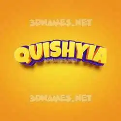 quishyia in Orange Toon style - 3D name wallpaper
