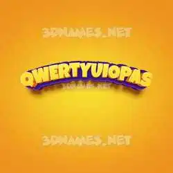 qwertyuiopas in Orange Toon style - 3D name wallpaper