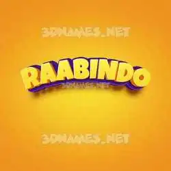 raabindo in Orange Toon style - 3D name wallpaper