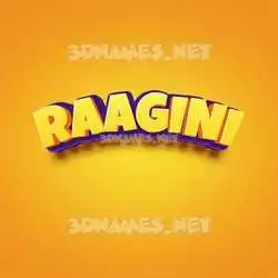 raagini in Orange Toon style - 3D name wallpaper