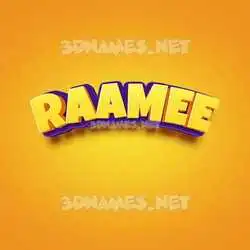 raamee in Orange Toon style - 3D name wallpaper