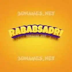 rababsadri in Orange Toon style - 3D name wallpaper