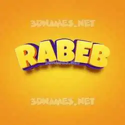 rabeb in Orange Toon style - 3D name wallpaper