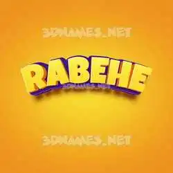 rabehe in Orange Toon style - 3D name wallpaper