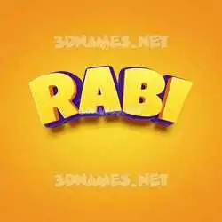 rabi in Orange Toon style - 3D name wallpaper