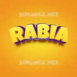rabia in Orange Toon style - 3D name wallpaper