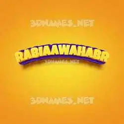 rabiaawahabr in Orange Toon style - 3D name wallpaper