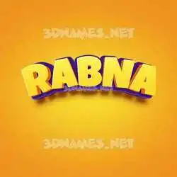 rabna in Orange Toon style - 3D name wallpaper