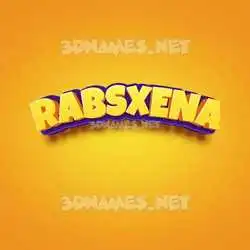 rabsxena in Orange Toon style - 3D name wallpaper
