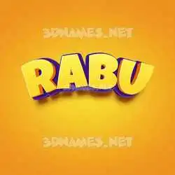 rabu in Orange Toon style - 3D name wallpaper