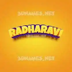 radharavi in Orange Toon style - 3D name wallpaper