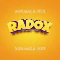 radox in Orange Toon style - 3D name wallpaper