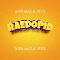 raedopid in Orange Toon style - 3D name wallpaper