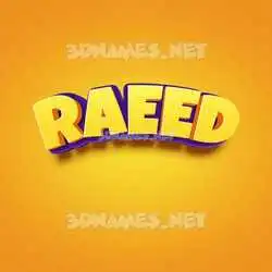 raeed in Orange Toon style - 3D name wallpaper