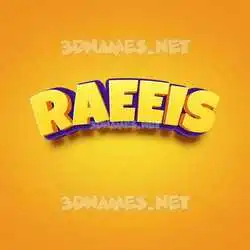 raeeis in Orange Toon style - 3D name wallpaper