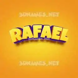 rafael in Orange Toon style - 3D name wallpaper