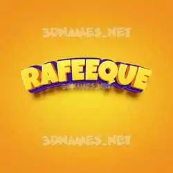 rafeeque in Orange Toon style - 3D name wallpaper
