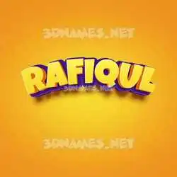 rafiqul in Orange Toon style - 3D name wallpaper
