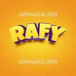rafy in Orange Toon style - 3D name wallpaper