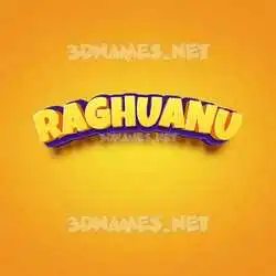 raghuanu in Orange Toon style - 3D name wallpaper