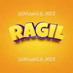 ragil in Orange Toon style - 3D name wallpaper