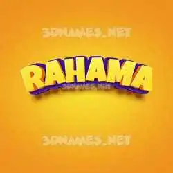 rahama in Orange Toon style - 3D name wallpaper