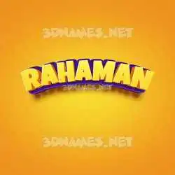 rahaman in Orange Toon style - 3D name wallpaper